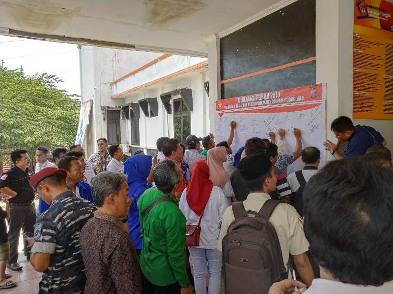 Kapolres Donggala Ajak  Stakeholder  Deklarasi Pemilu Damai