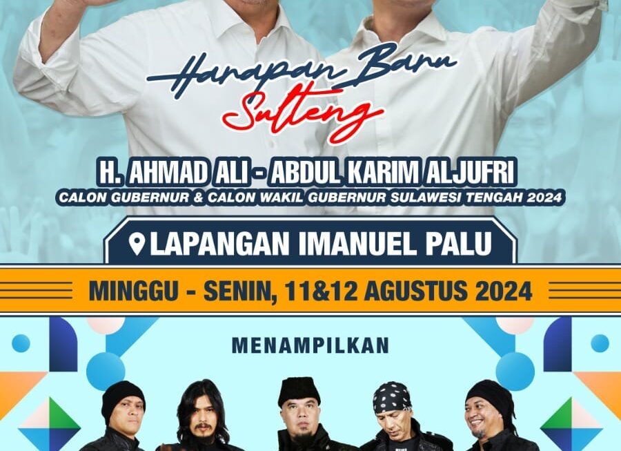 Deklarasi Akbar dan Konser BerAmal akan Dimeriahkan Band Dewa 19 di Palu