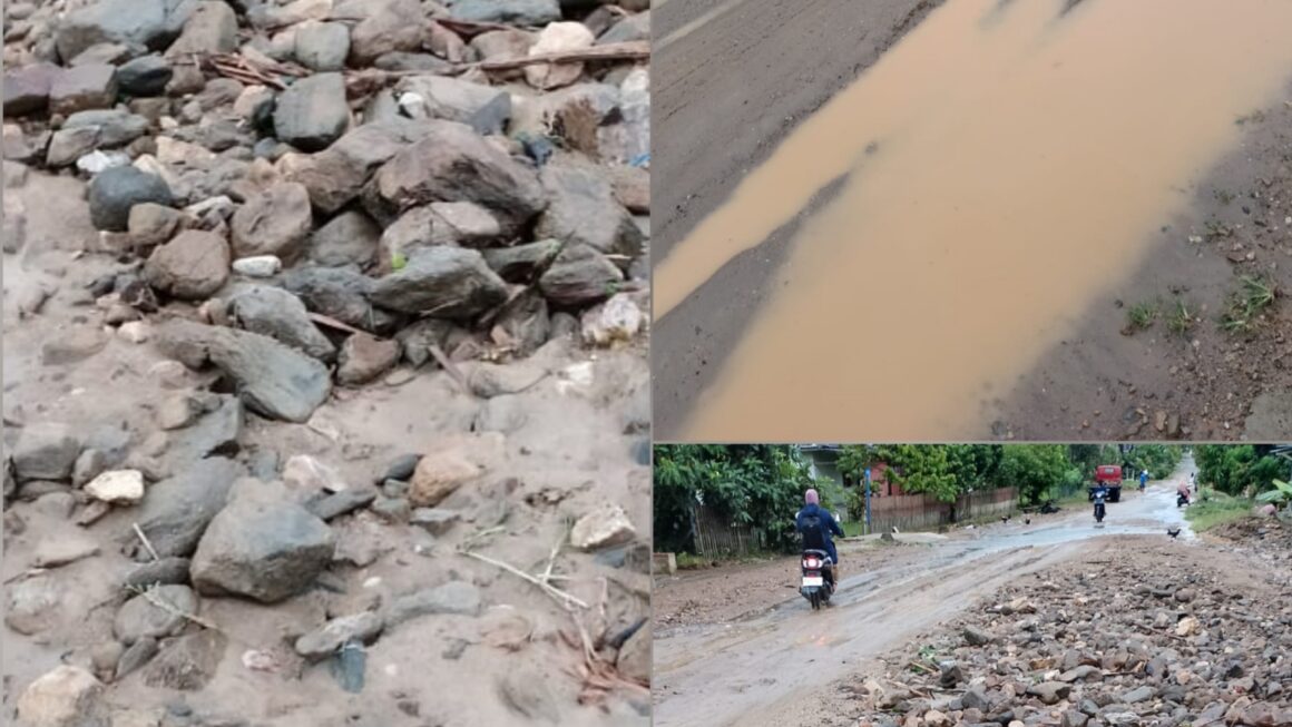 Ruas Jalan Nasioanal Pantoloan  Tolitoli Rusak Berat