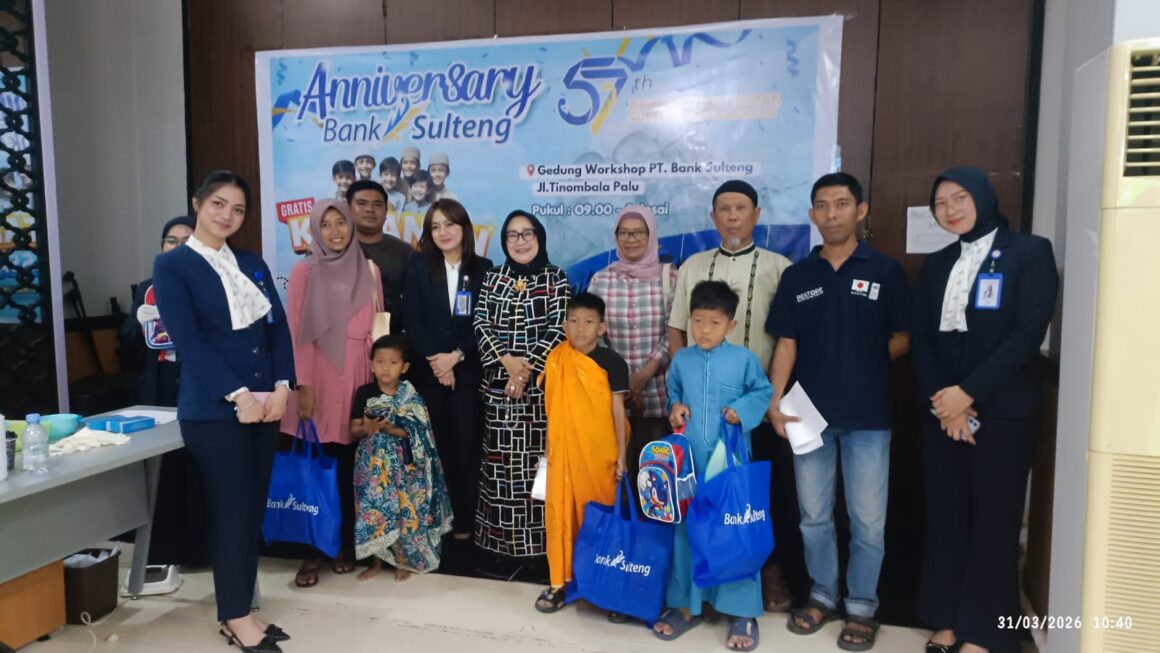 Khitanan Massa, Donor Darah dan Berbagi ke Panti Asuhan Warnai Hut 57 Tahun Bank Sulteng
