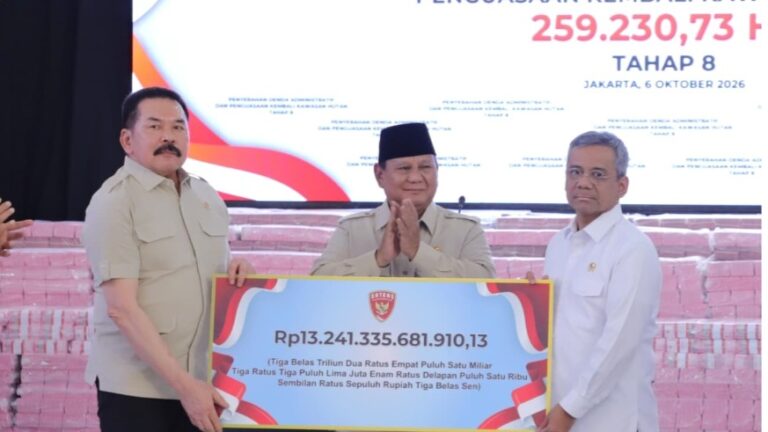 Satgas PKH Serahkan Rp13,2 Triliun dan 259 Ribu Hektare Lahan Sitaan